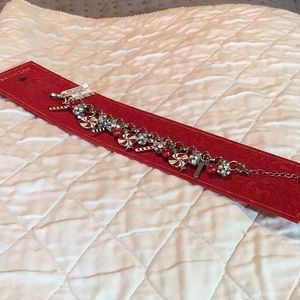 Holiday Lane silver tone Christmas bracelet by Macys